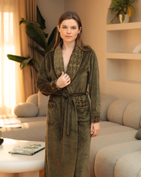 روب حريمي سيجاف كول شال تطريز الكابوتنيه دهبى قطيفة