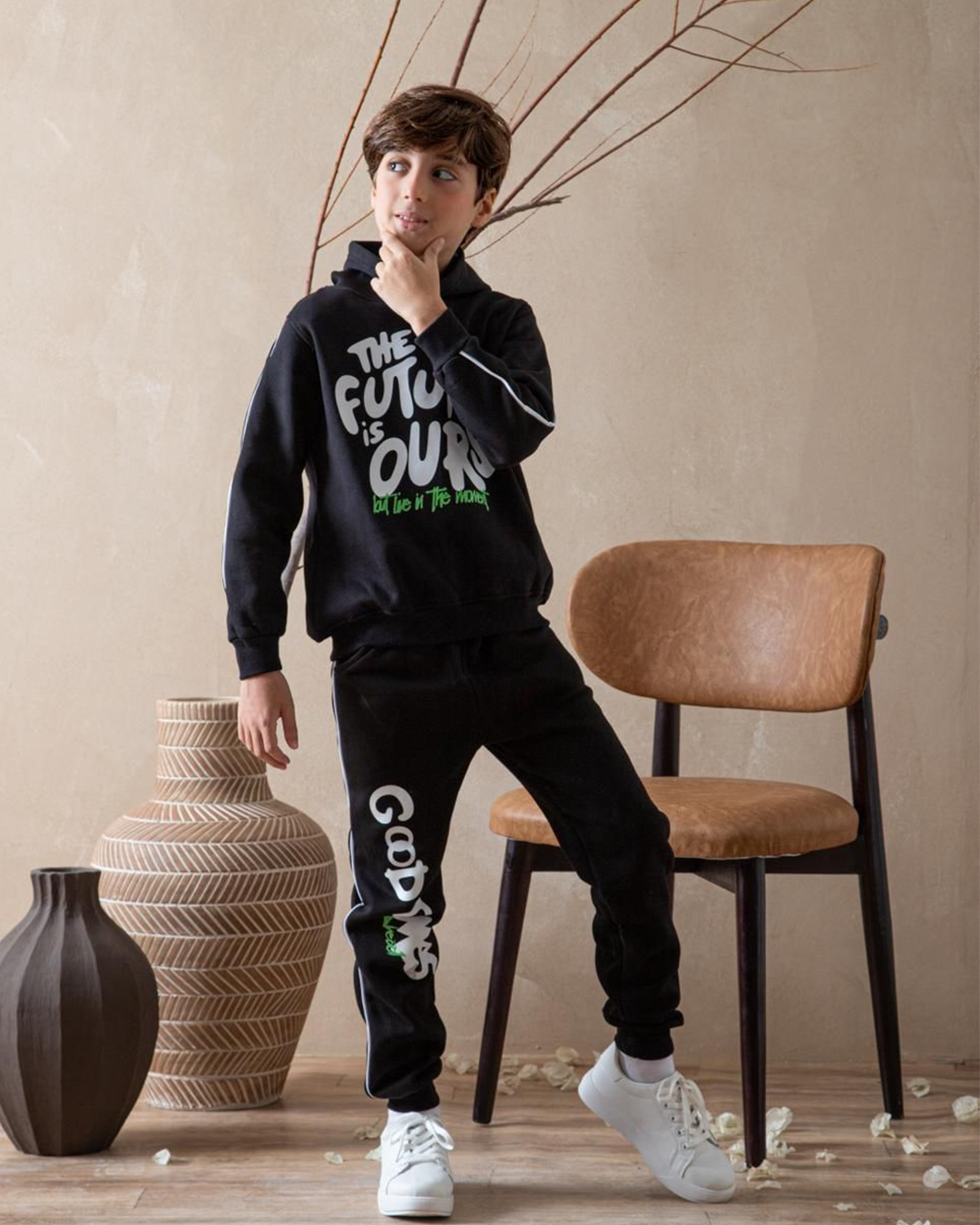 THE FUTURE OURS Boys' Pajamas with Medium Sleeves and Pants