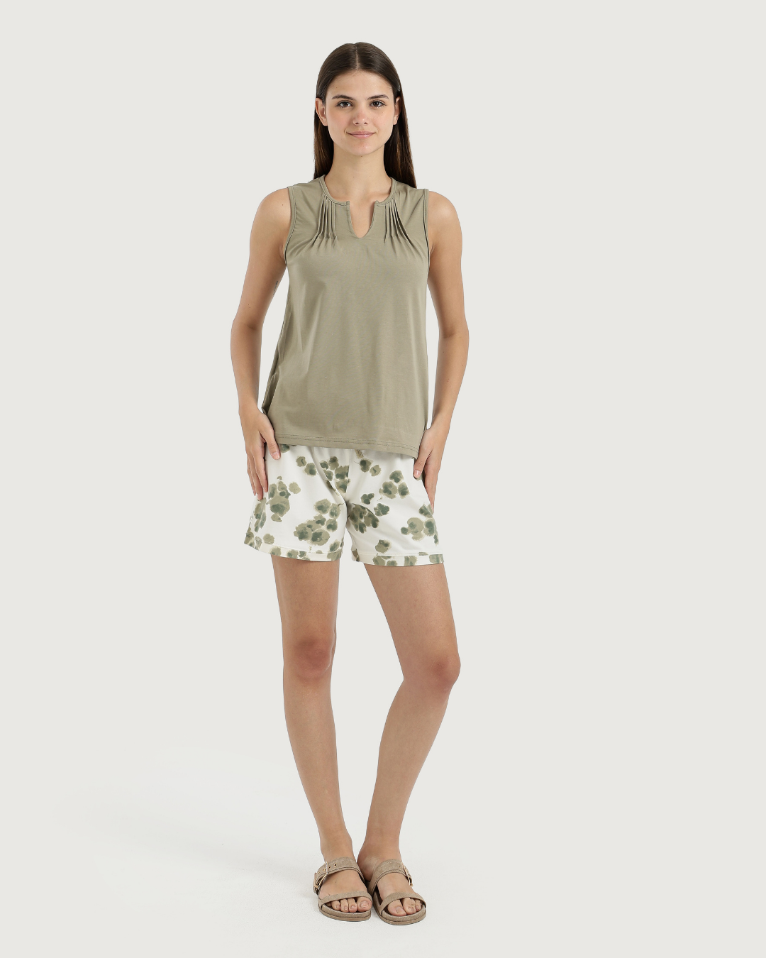 Women's Shorts Pajamas with Flowers