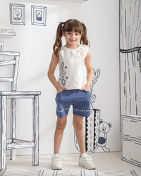Vintage Art Girls' pajamas with a printed t-shirt and shorts
