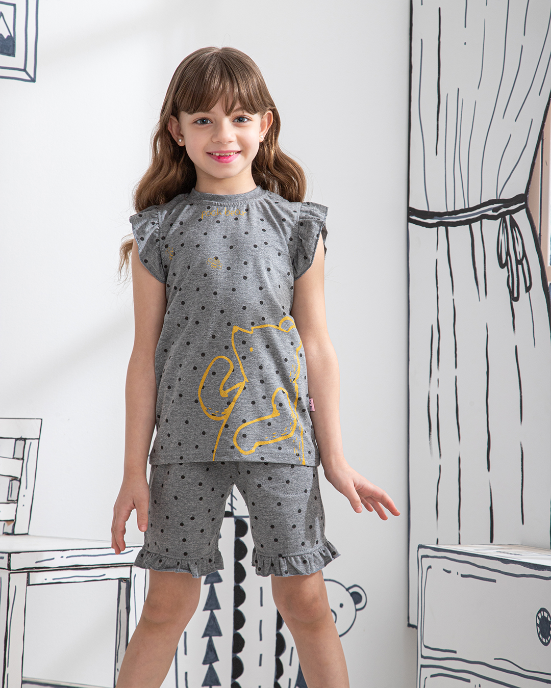 Pooh Bear بيجاما بناتي نُص كُم