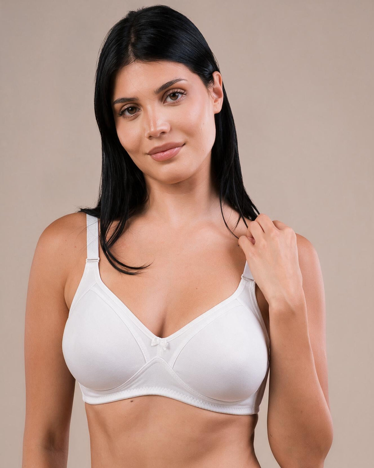 Cotton bra with stitched cups - LUXXA