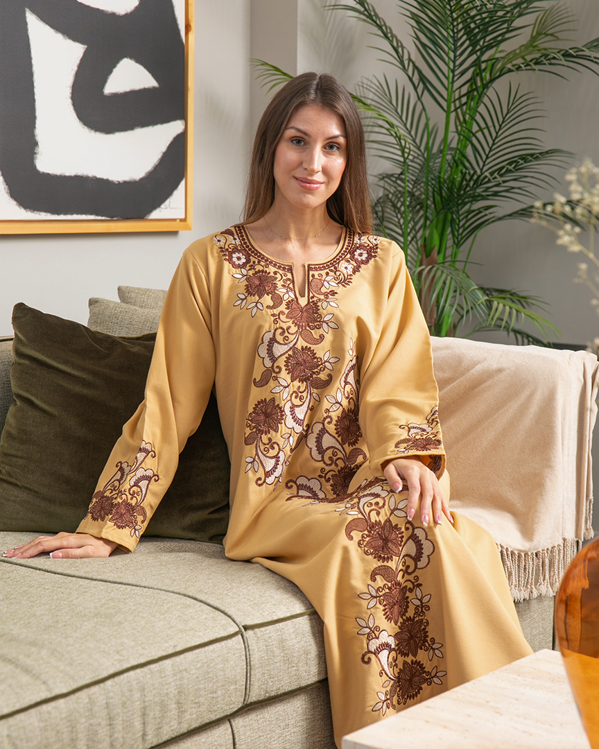 قميص كتان ساده مطرز 4