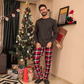 Cashmere pajamas with checkered trousers