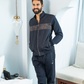 Men's pajamas with a cashmere stripe on the chest