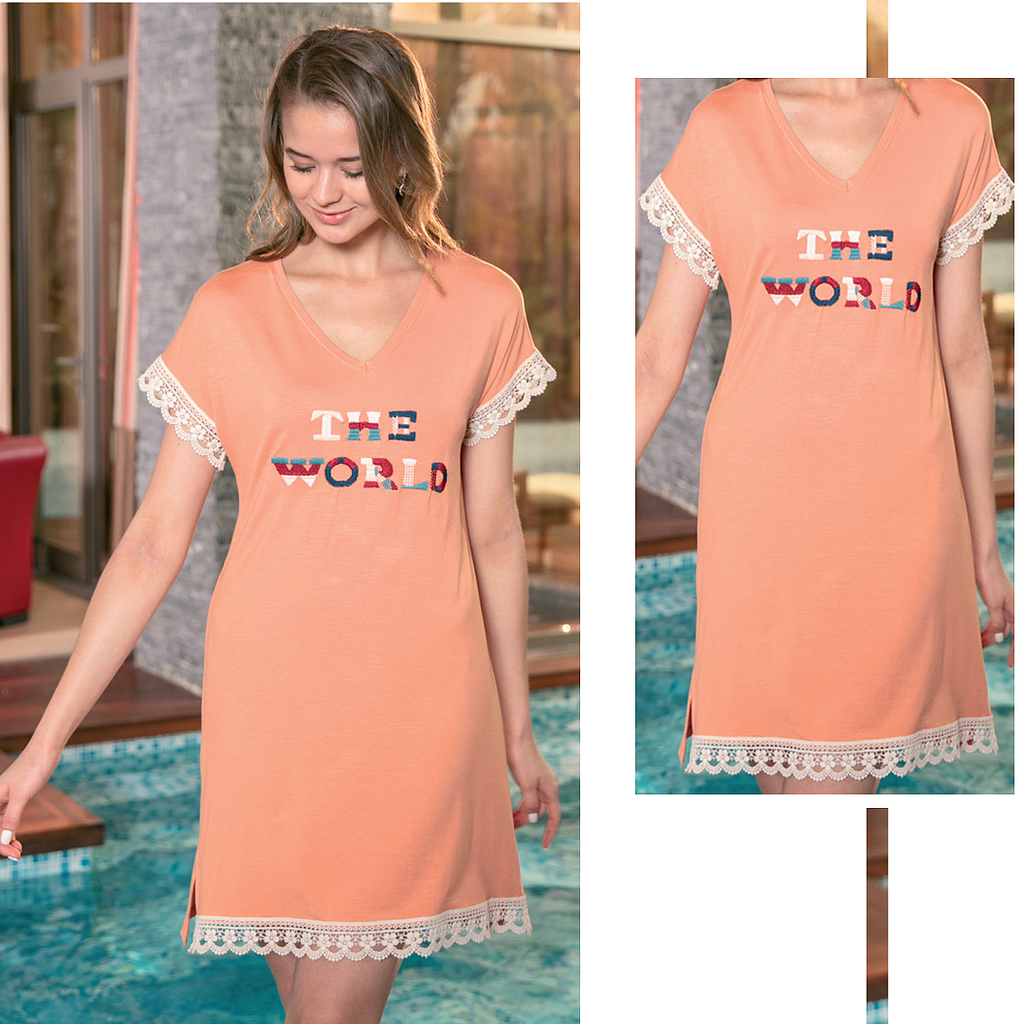 the world night short sleeve lace shirt