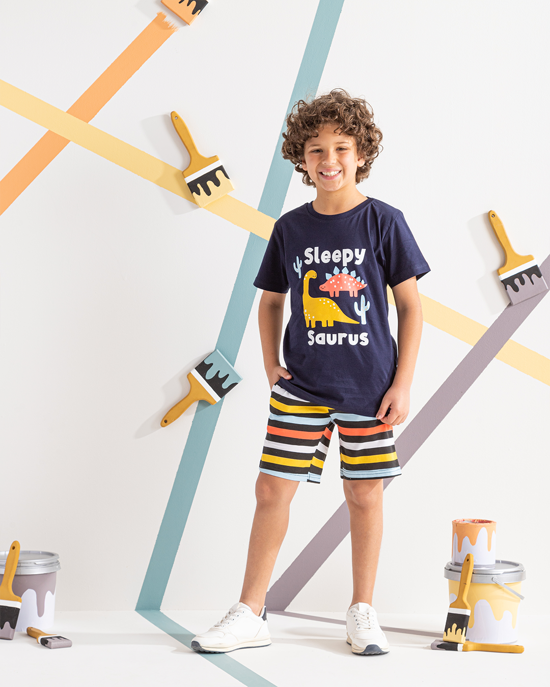 Sleepy saurus dinosaur boys pajamas