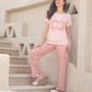 Women's pajamas, half sleeves, wooded