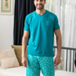 Men's pajama print on the chest shorts