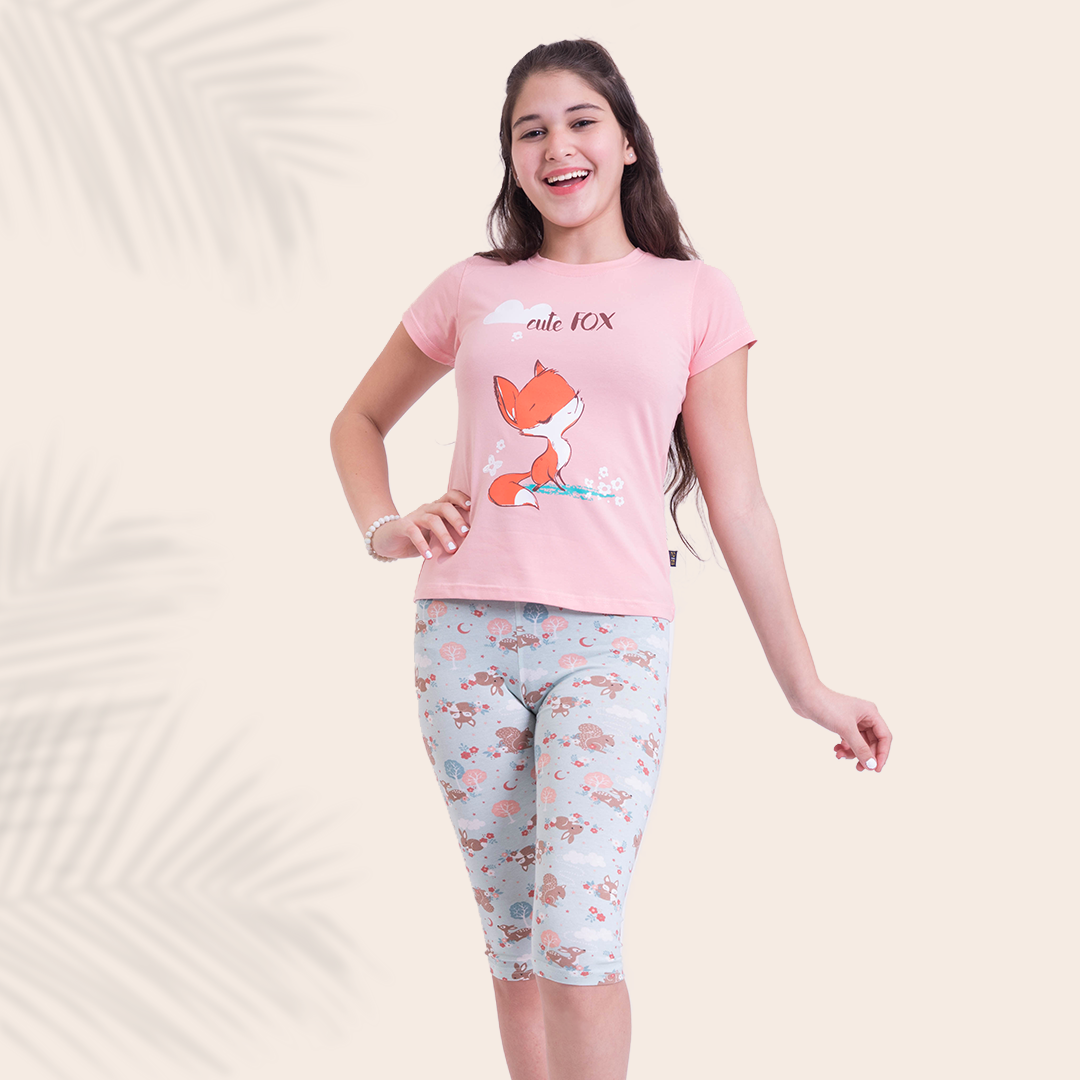 cute fox بيجاما بناتي بنتاكور