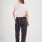 black floralبيجاما حريمي بنطلون مطبوع مودال