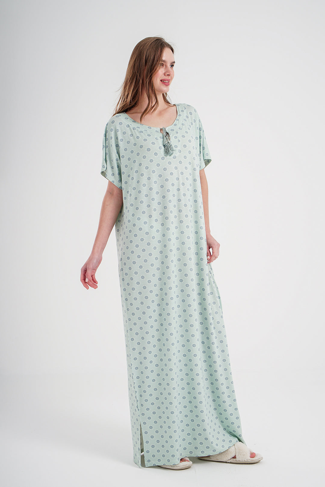 جلابيه حريمي فسكوز مطبوع