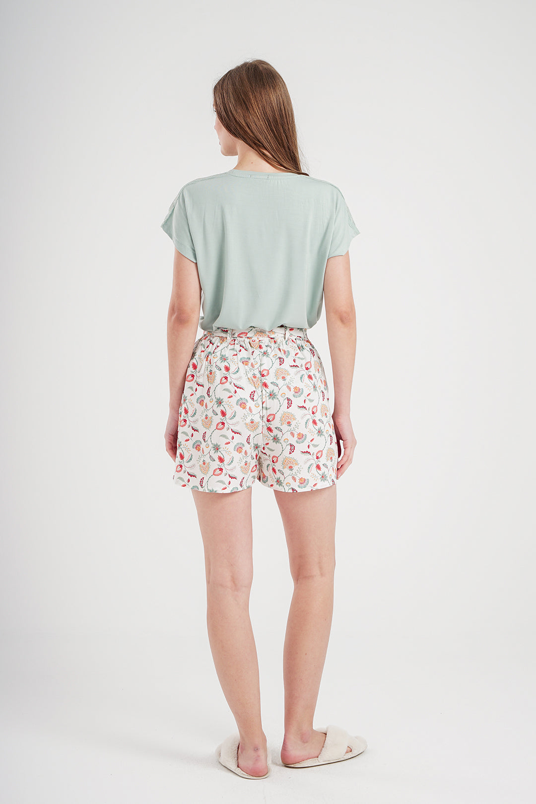 Blooming Everyday بيجاما حريمي شورت فسكوز مطبوع