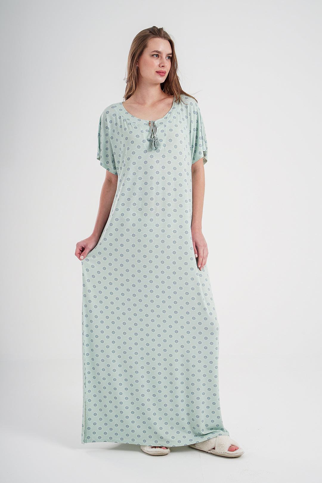 جلابيه حريمي فسكوز مطبوع