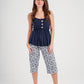 Women's pajamas with printed pentacore buttons