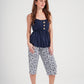 Women's pajamas with printed pentacore buttons