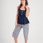 Women's pajamas with printed pentacore buttons
