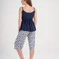 Women's pajamas with printed pentacore buttons