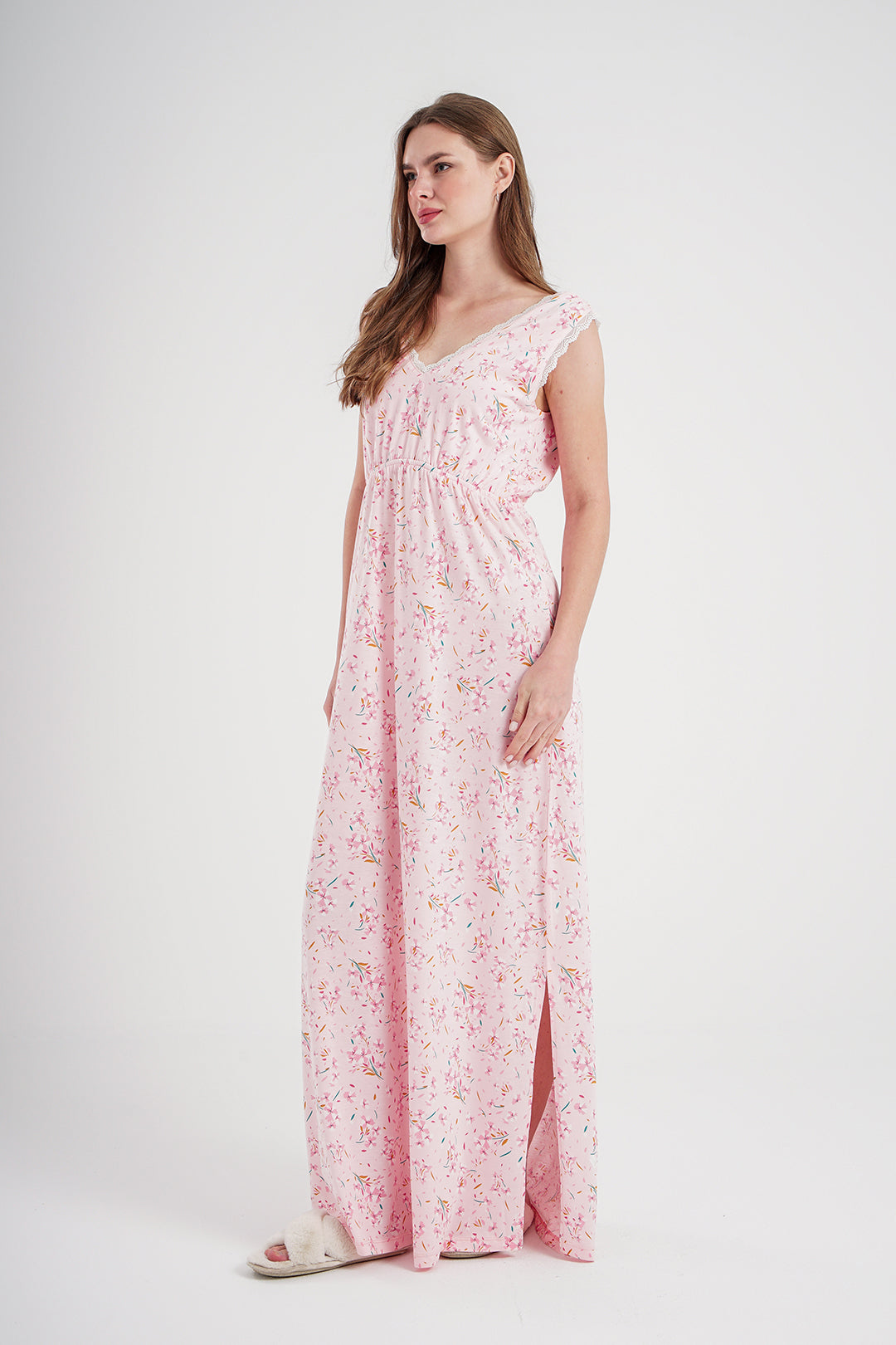 Women's long modal printed night shirt