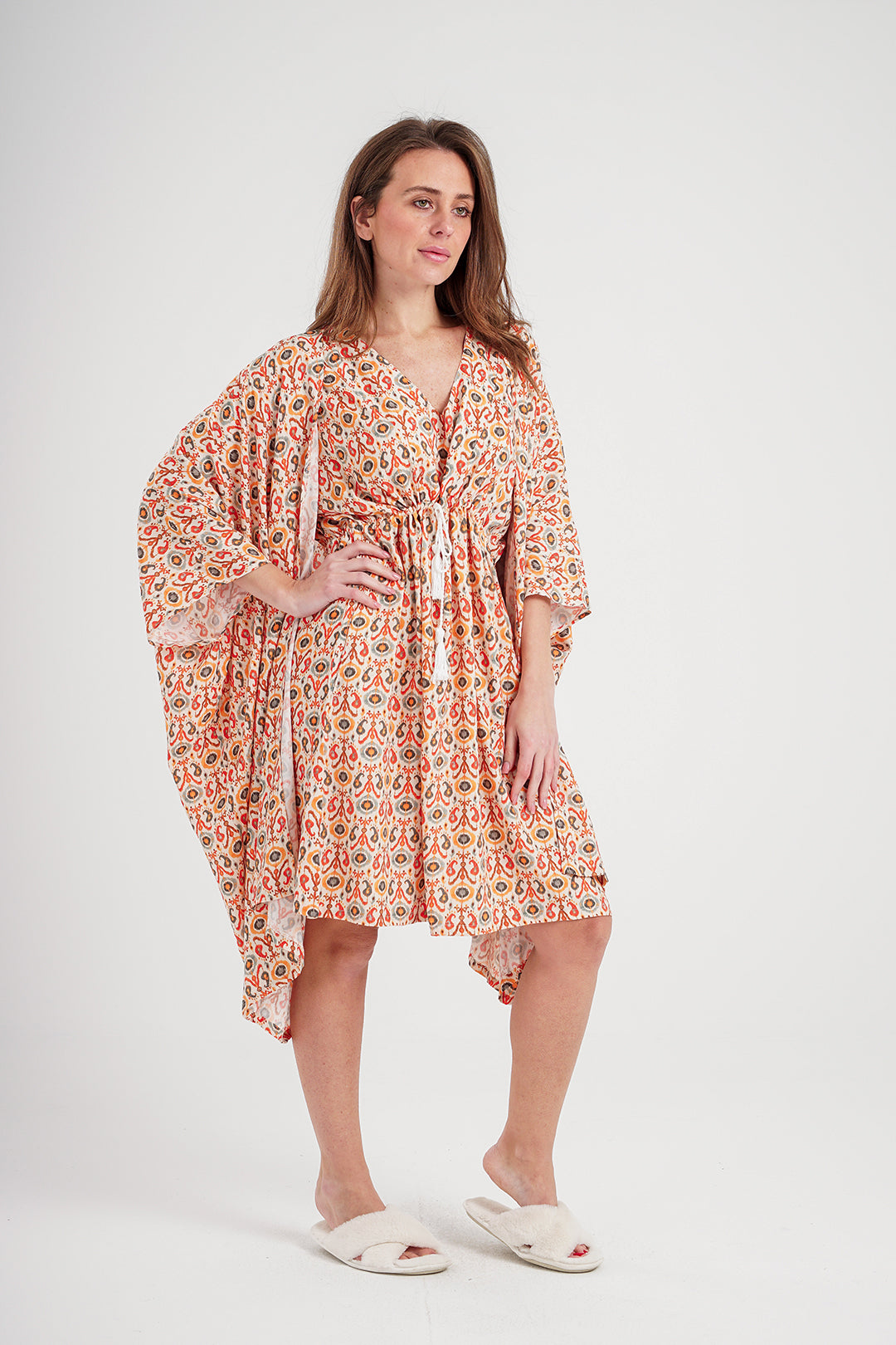 كيمونو حريمي فسكوز نسيج مطبوع