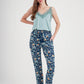 Pajama pants, women's top, suspender, lace, printed pants