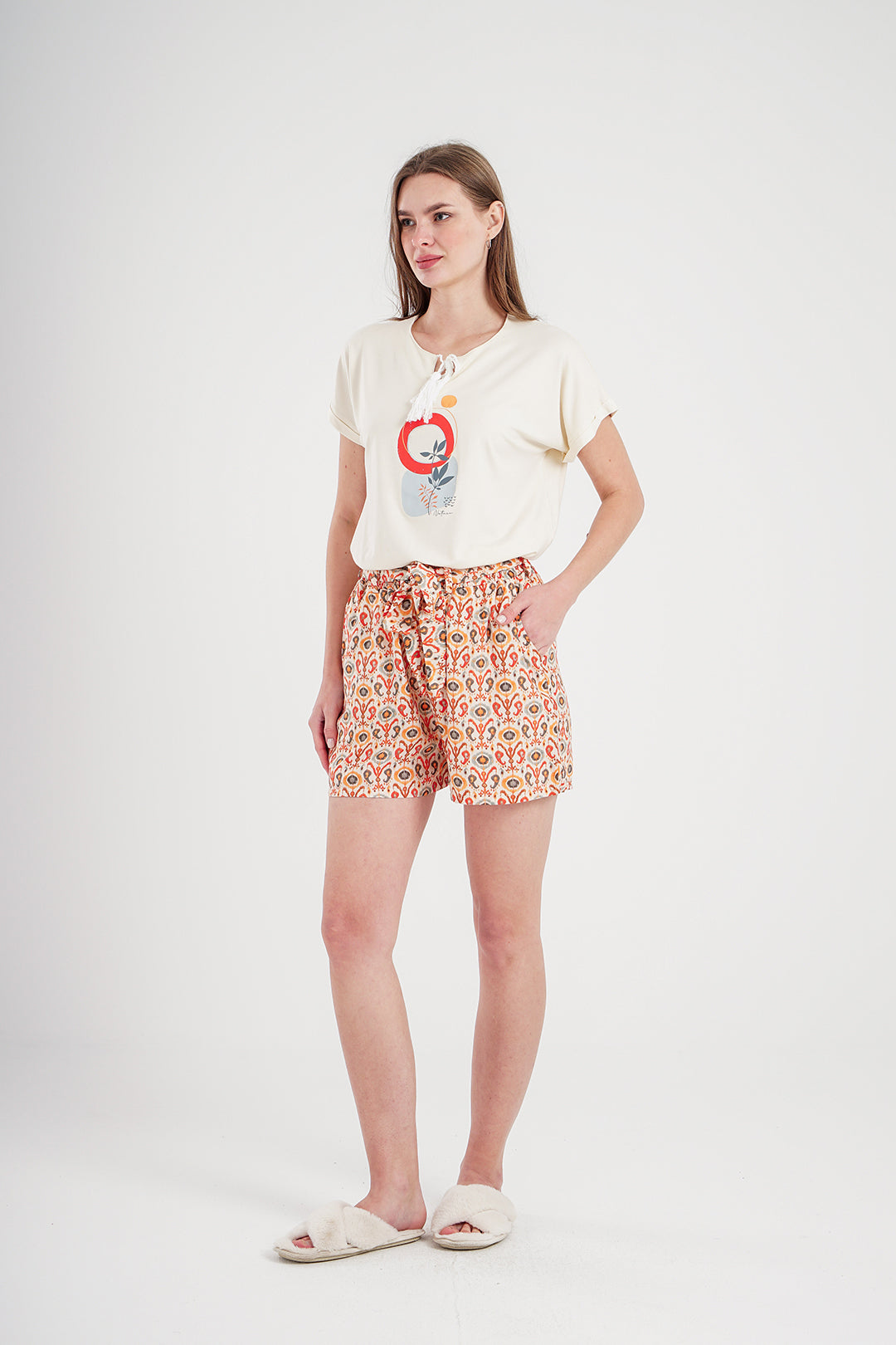 Plain viscose pajamas for women * printed