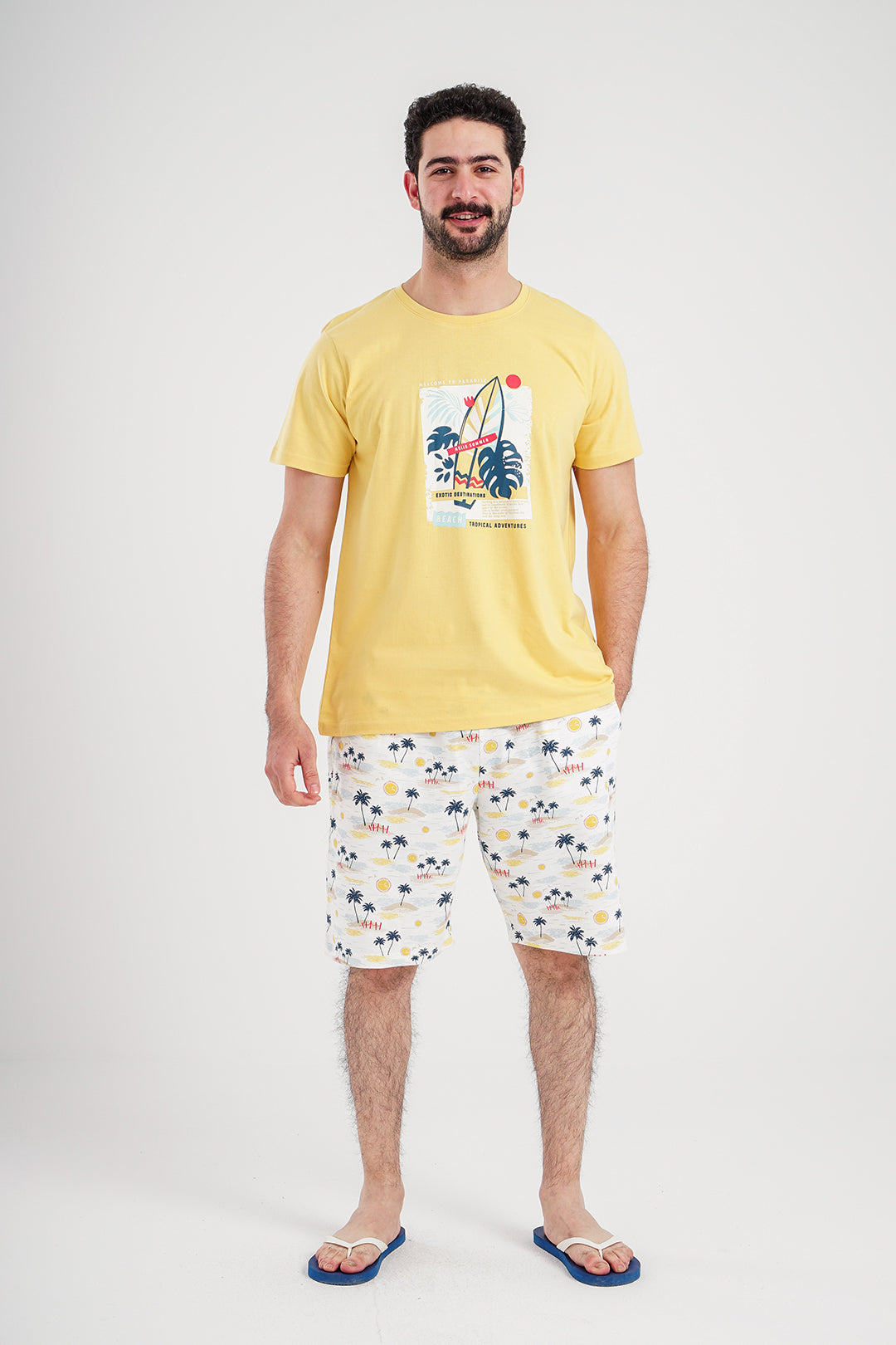 paradise men's pajamas printed shorts