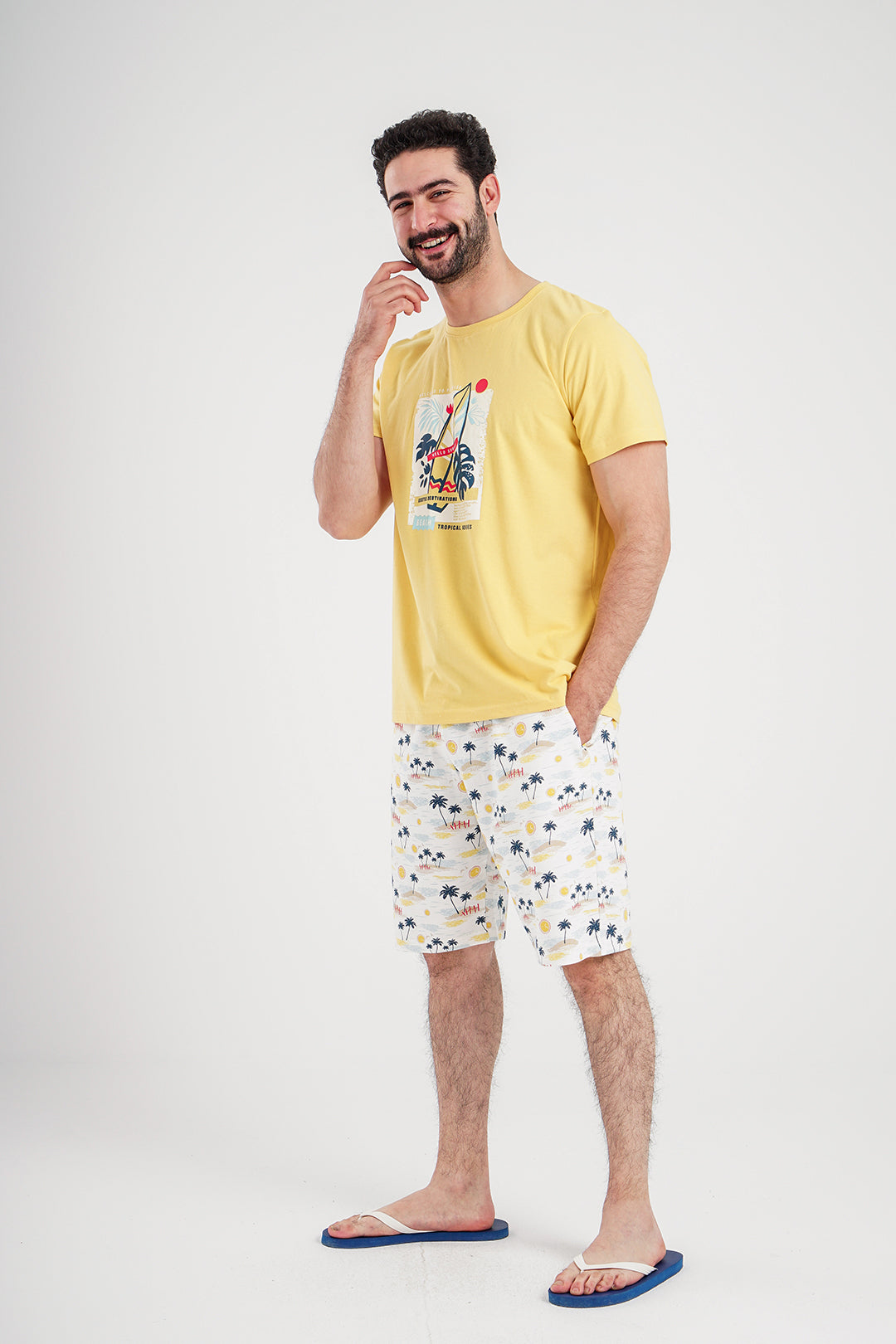 paradise men's pajamas printed shorts