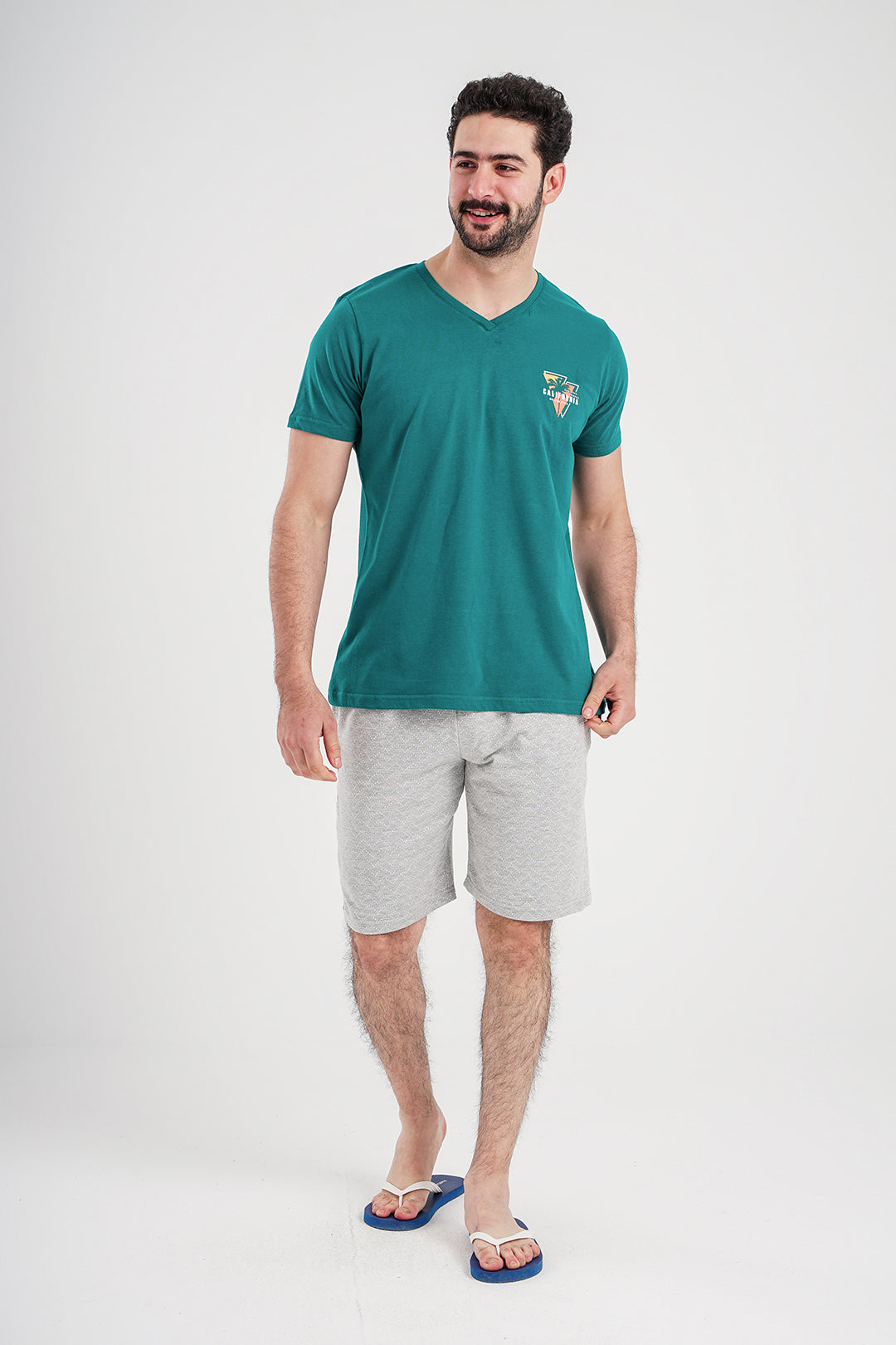 California badge jacquard men's pajamas