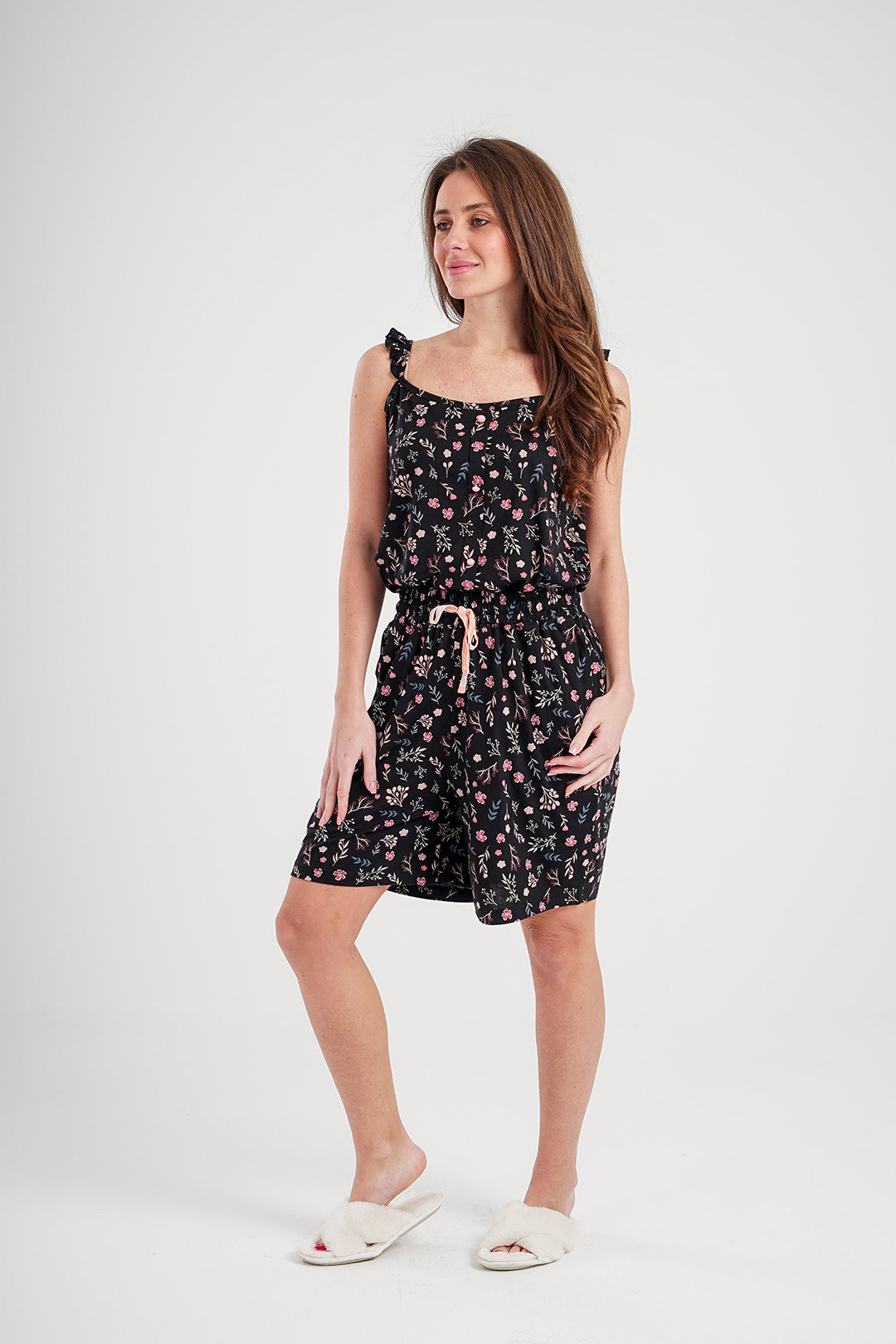Women's modal printed pajama shorts