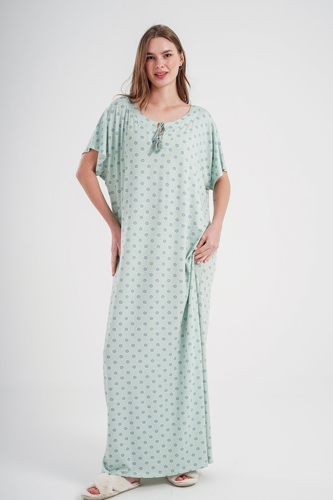 جلابيه حريمي فسكوز مطبوع