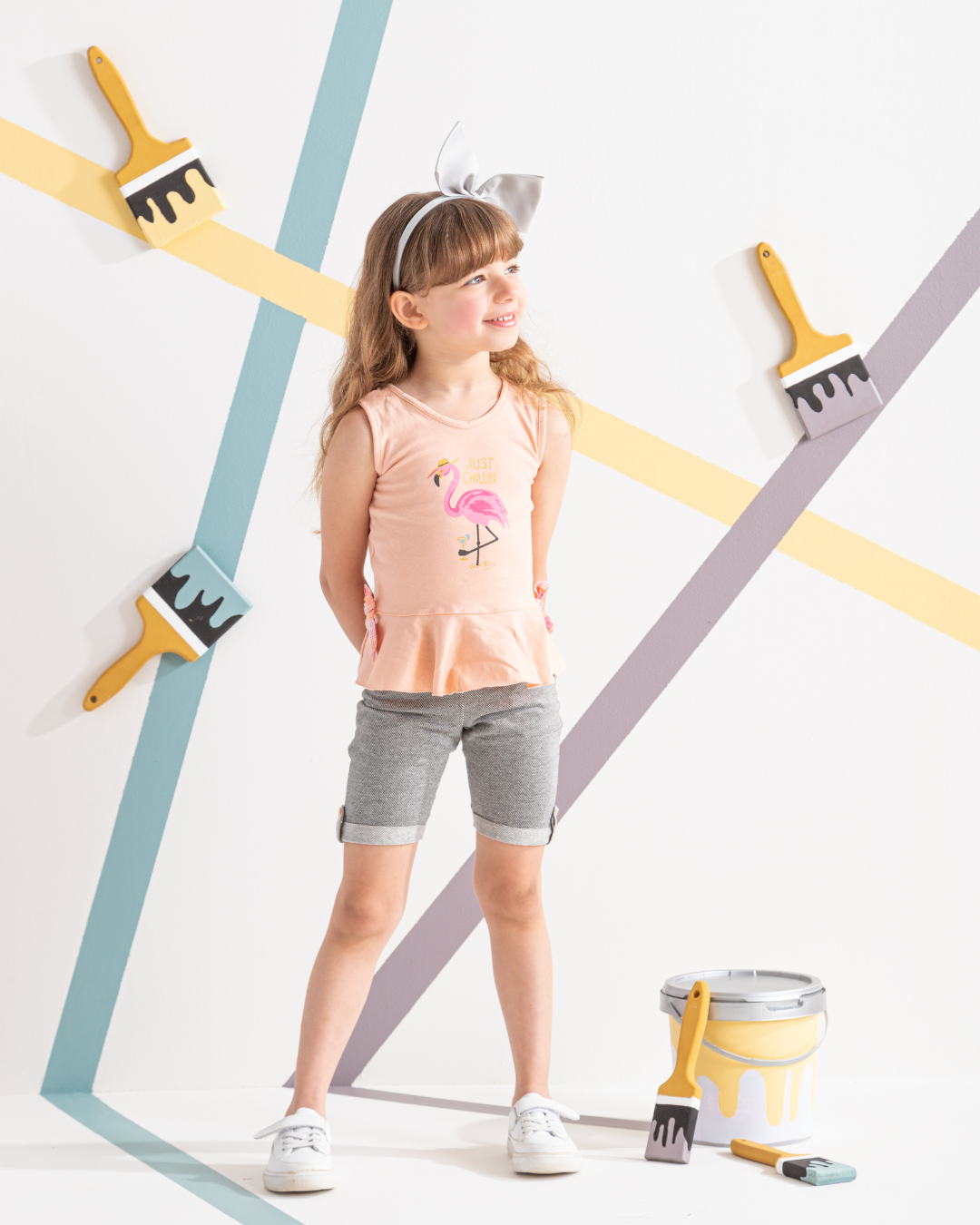 Flamingo بيجامه بناتي كت و بنتاكور