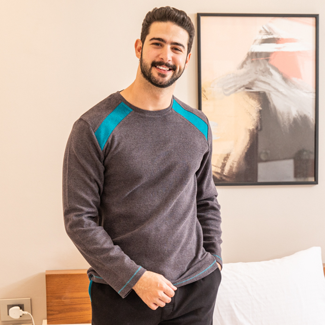 بيجاما رمادي ساده راوند