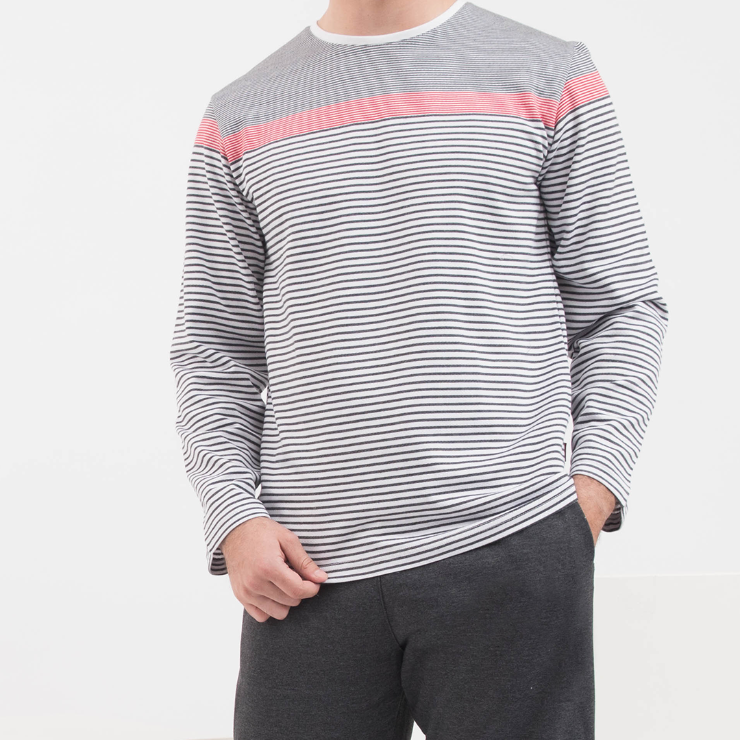 Men's black striped pajamas