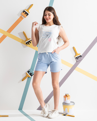 Blue line بيجامه بناتي كت و شورت