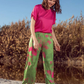 Plain women's pajamas, half sleeves, a plain, wooded trouser cut