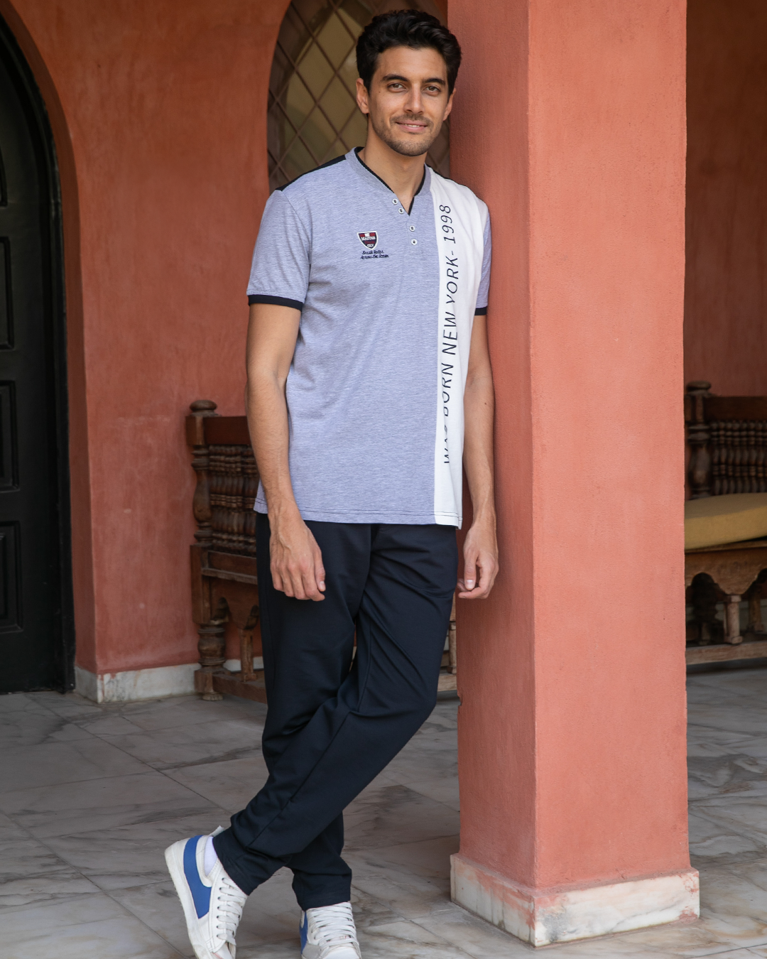 NEW YORK - 1998 V بيجامه رجالي زراير