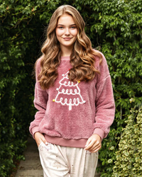 Women's pajamas embroidered with a Christmas tree
