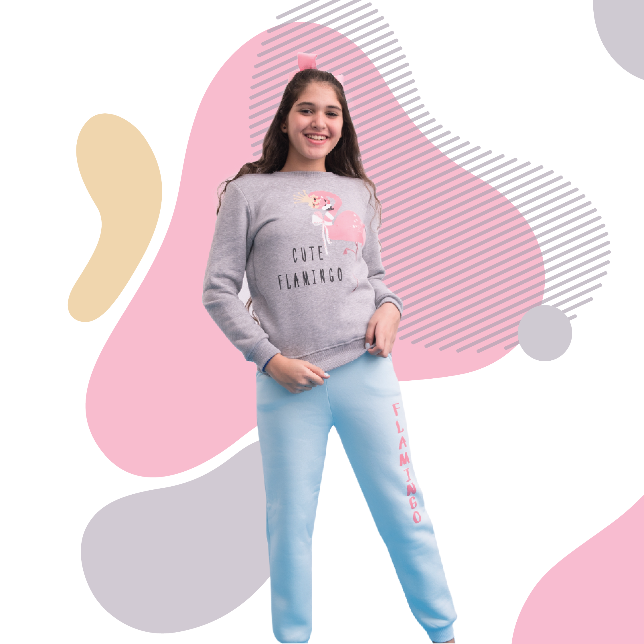Cute Flamingo girls' pajamas