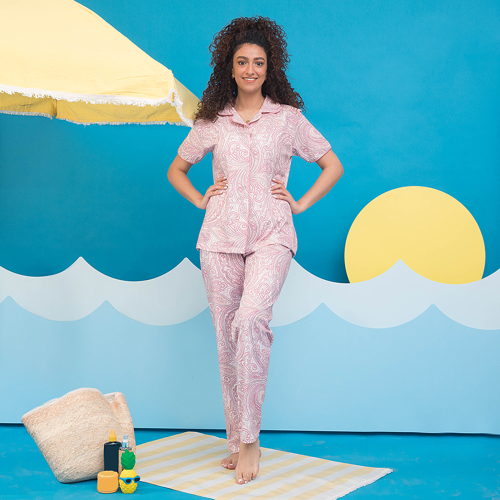 Classic pajamas with cashmere pattern