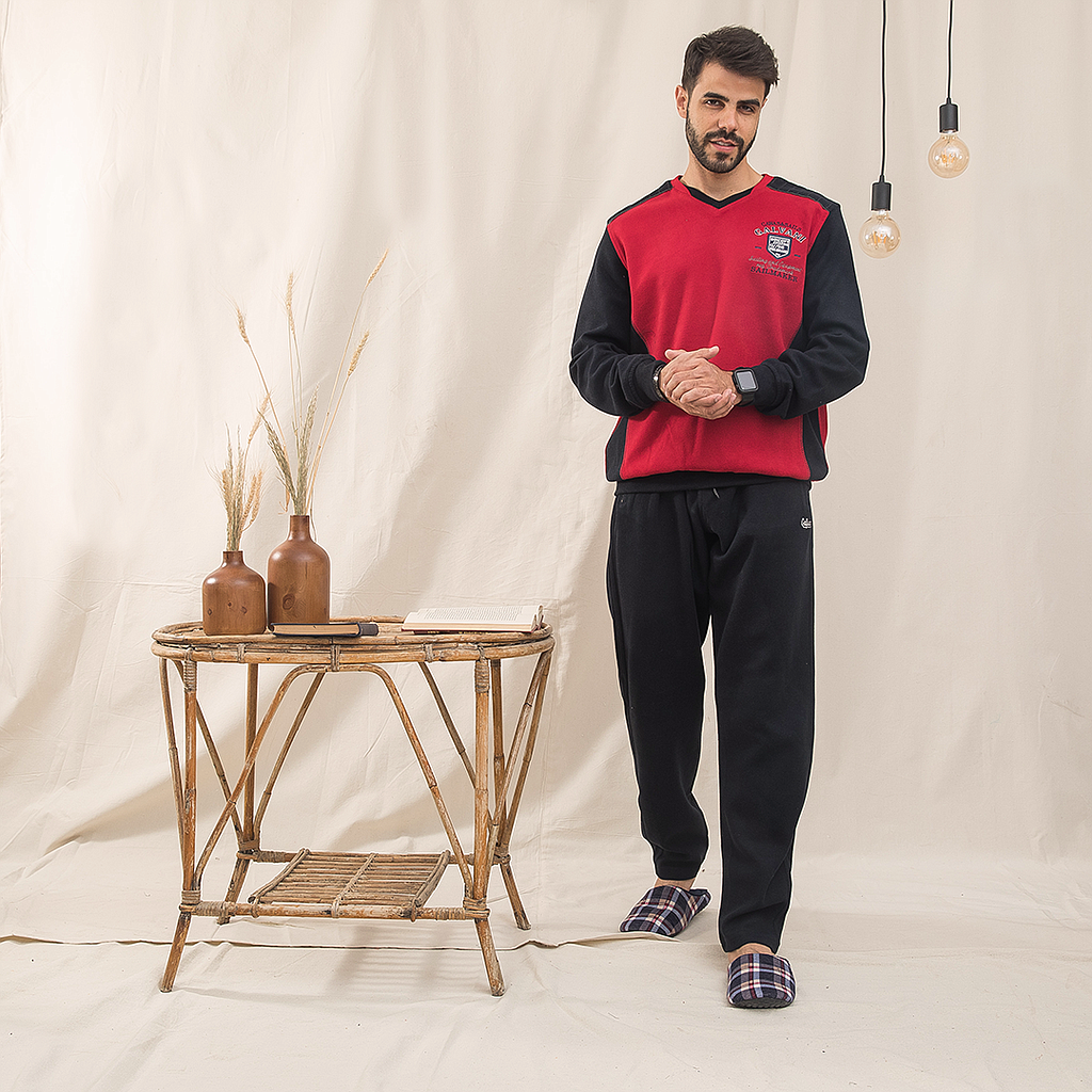 SAILMAKER Vبيجاما رجالي مطرزه ع الصدر