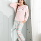 Warm winter girls' unicorn polar pajamas