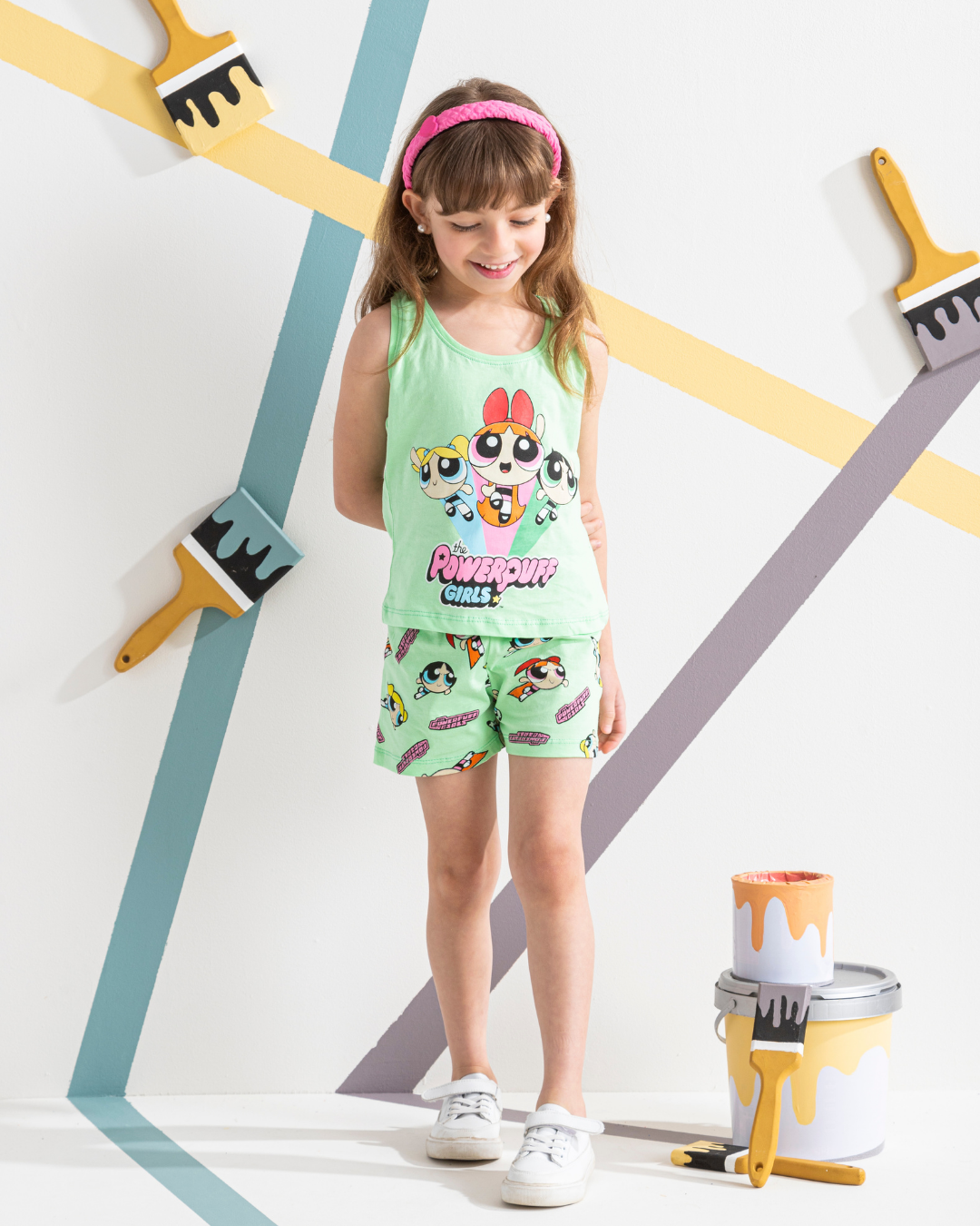 Power Puff بيجامه بناتي كت شورت