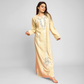 Embroidered linen abaya