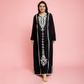 Embroidered linen abaya