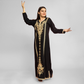 Embroidered linen abaya