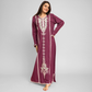 Embroidered linen abaya
