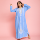 Embroidered linen abaya