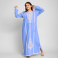 Embroidered linen abaya