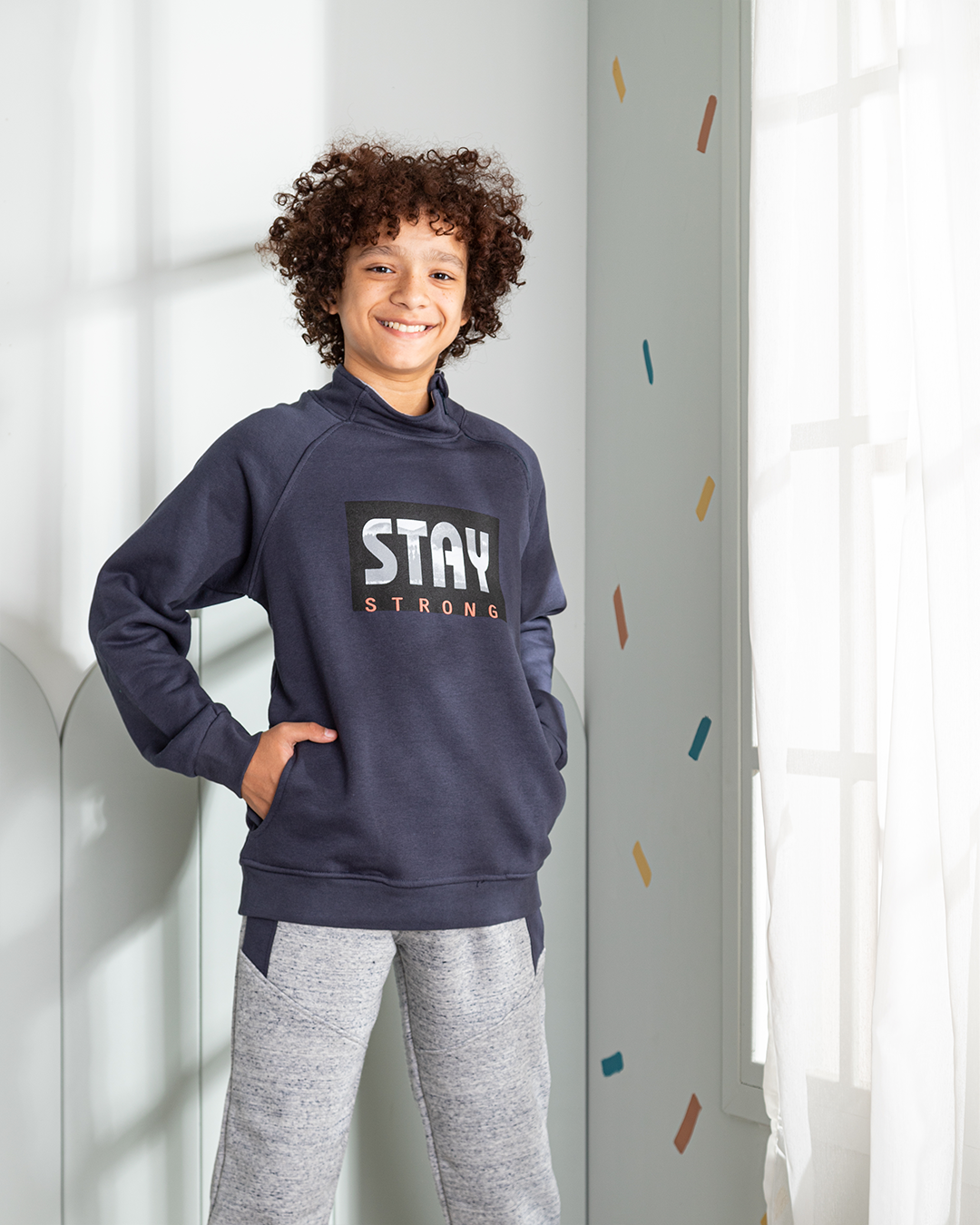 Stay stron boys' printed set
